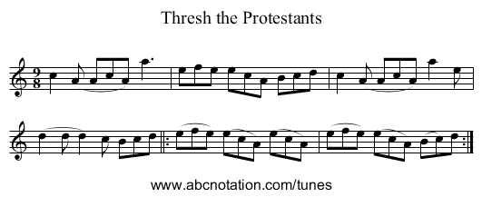 Thresh the Protestants - staff notation