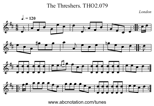 Threshers. THO2.079, The - staff notation