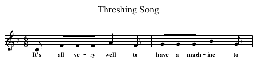 Threshing Song - staff notation