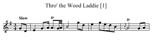 Thro' the Wood Laddie [1] - staff notation