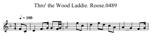 Thro' the Wood Laddie. Roose.0489 - staff notation