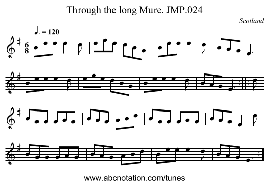 Through the long Mure. JMP.024 - staff notation