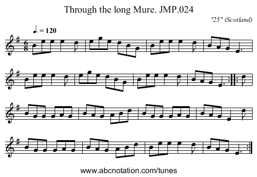 Through the long Mure. JMP.024 - staff notation