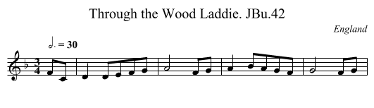 Through the Wood Laddie. JBu.42 - staff notation