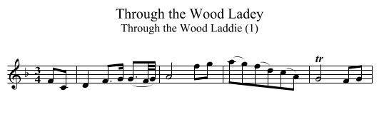 Through the Wood Ladey - staff notation