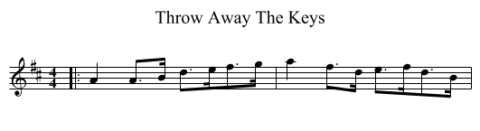 Throw Away The Keys - staff notation