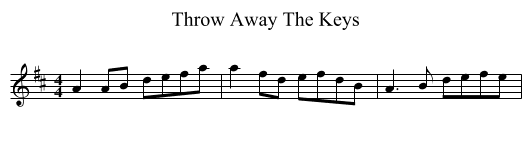 Throw Away The Keys - staff notation