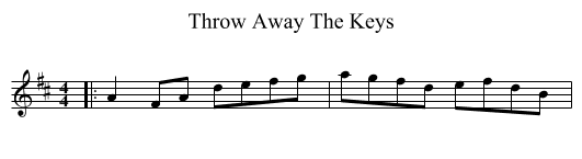 Throw Away The Keys - staff notation
