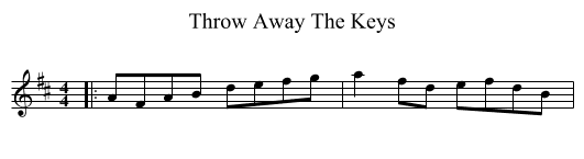 Throw Away The Keys - staff notation