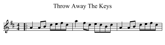 Throw Away The Keys - staff notation
