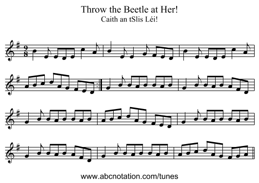 Throw the Beetle at Her! - staff notation