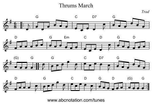 Thrums March - staff notation