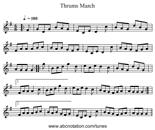 Thrums March - staff notation