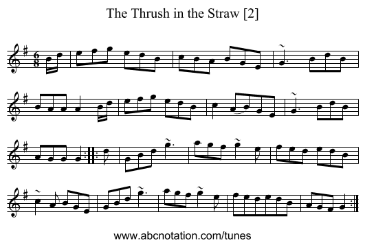Thrush in the Straw [2], The - staff notation