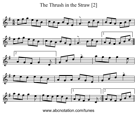 Thrush in the Straw [2], The - staff notation