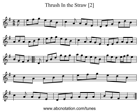 Thrush In the Straw [2] - staff notation