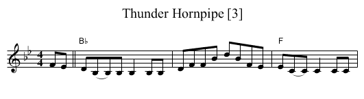 Thunder Hornpipe [3] - staff notation