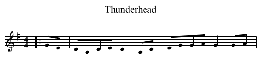 Thunderhead - staff notation
