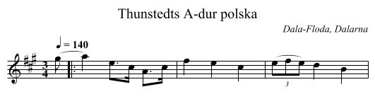 Thunstedts A-dur polska - staff notation