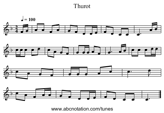 Thurot - staff notation
