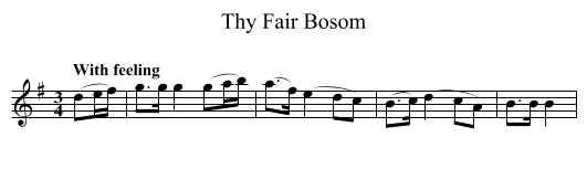 Thy Fair Bosom - staff notation
