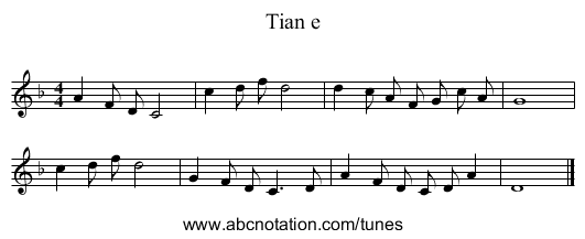Tian e - staff notation