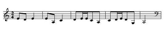 Tian wuwu - staff notation