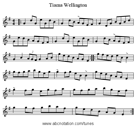 Tiarna Wellington - staff notation