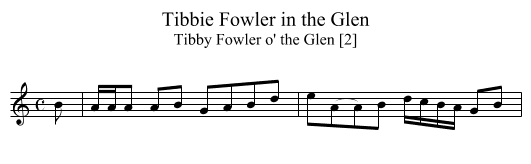 Tibbie Fowler in the Glen - staff notation