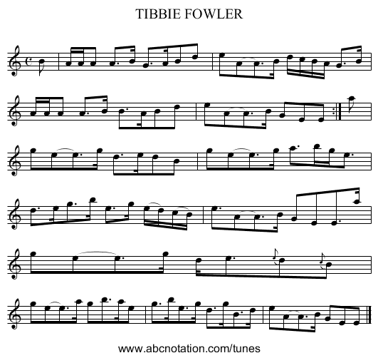 TIBBIE FOWLER - staff notation