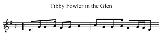 Tibby Fowler in the Glen - staff notation
