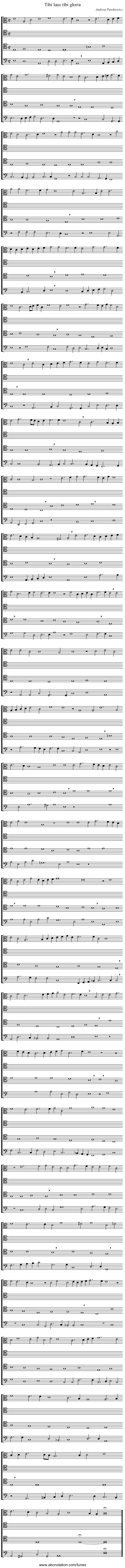 Tibi laus tibi gloria - staff notation