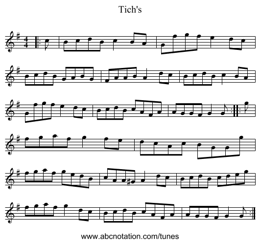 Tich's - staff notation