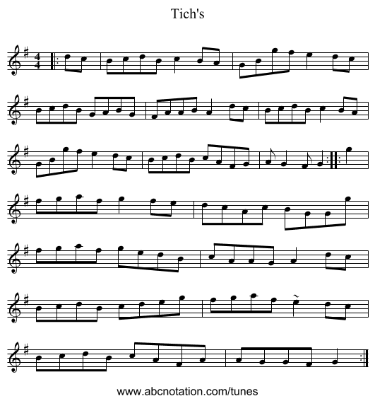 Tich's - staff notation
