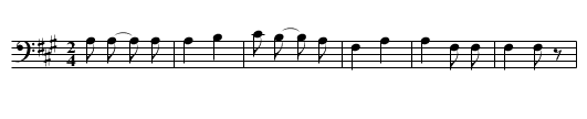 Tick Dance Song (d) - staff notation