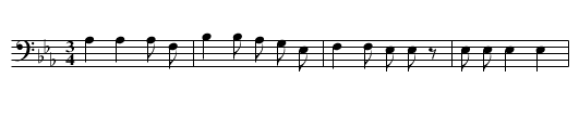 Tick Dance Song (e) - staff notation