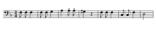 Tick Dance Song (h) - staff notation