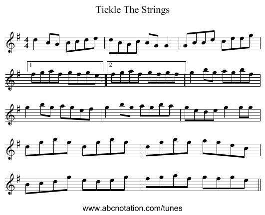 Tickle The Strings - staff notation