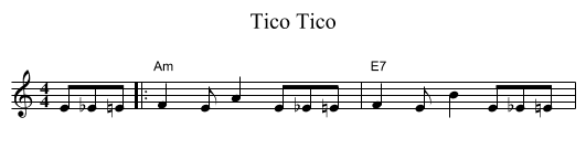 Tico Tico - staff notation