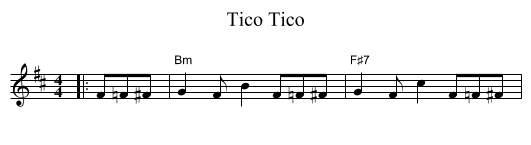Tico Tico - staff notation