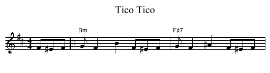 Tico Tico - staff notation