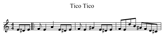 Tico Tico - staff notation
