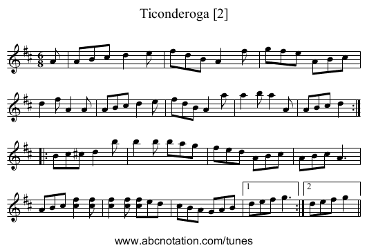 Ticonderoga [2] - staff notation