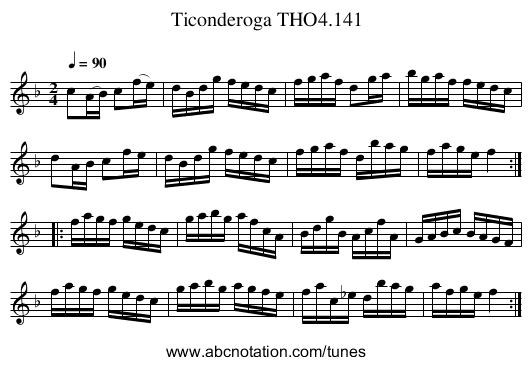 Ticonderoga THO4.141 - staff notation