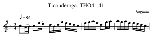 Ticonderoga. THO4.141 - staff notation