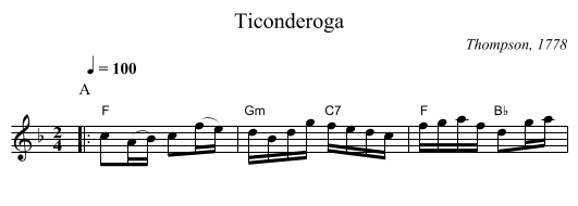 Ticonderoga - staff notation