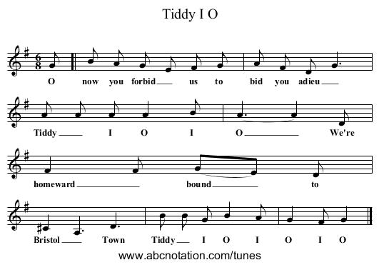 Tiddy I O - staff notation