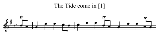 Tide come in [1], The - staff notation