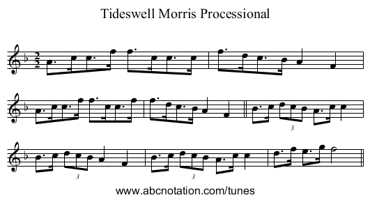 Tideswell Morris Processional - staff notation