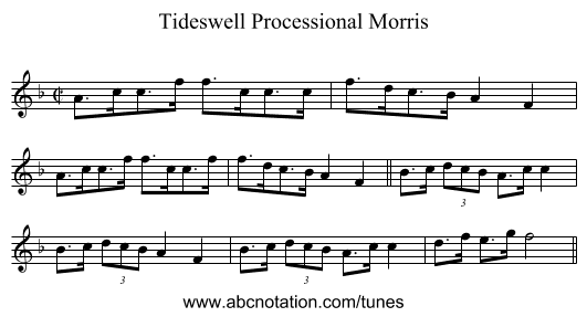 Tideswell Processional Morris - staff notation